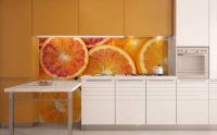 Фотообои в интерьере кухни - дизайн с фруктами